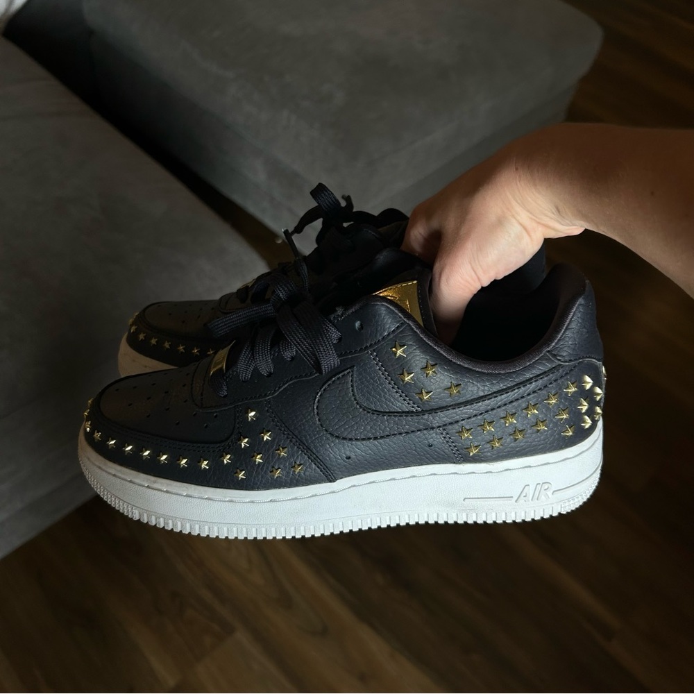 Nike Air Force 1 Black with Gold Stars